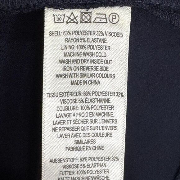 French Connection Dress Medium Whisper Navy Blue Short Sleeve Work Office Career - Picture 8 of 9